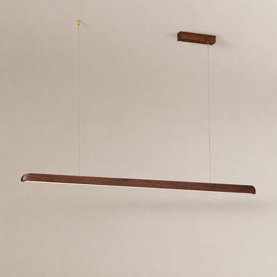 Walnut Wood Linear LED Pendant Light