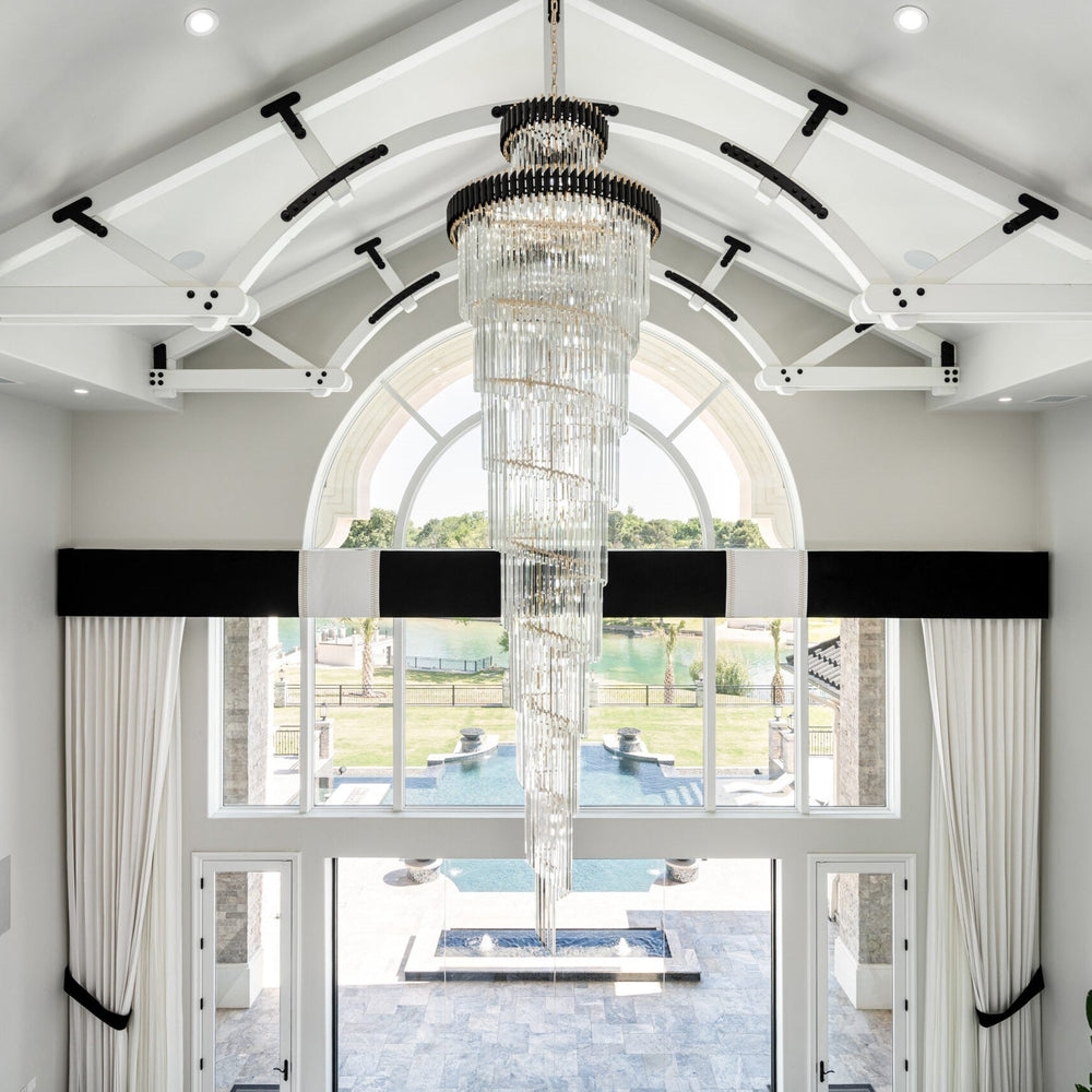 Classic Large Multi-layered Spiral Crystal Chandelier for Foyer/ Staircase