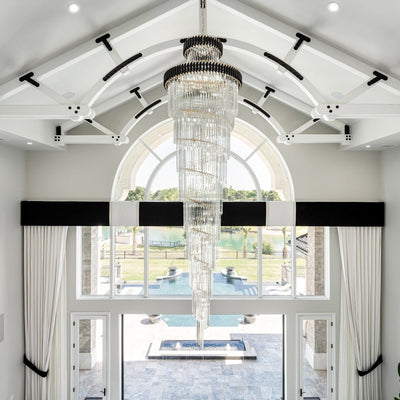 Classic Large Multi-layered Spiral Crystal Chandelier for Foyer/ Staircase