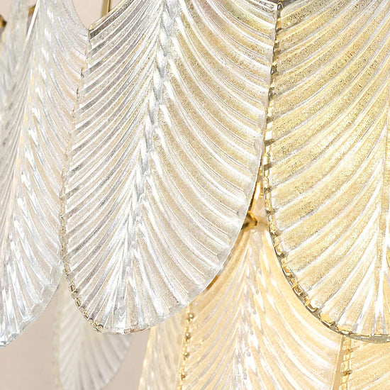 Clear Glass and Brass Wall Sconce