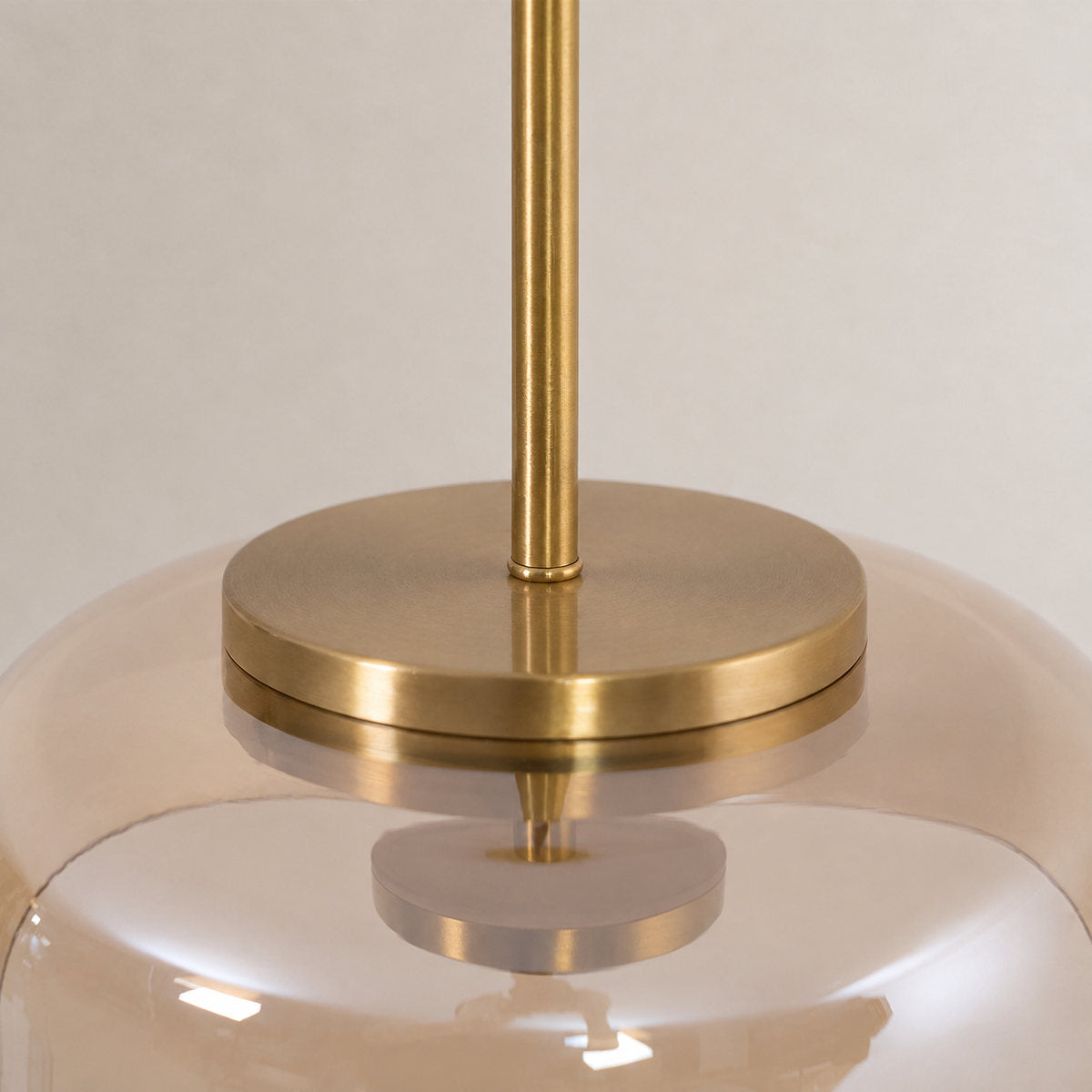 Tricolordeer Nordic Modern Round Brass Glass Pendant Light