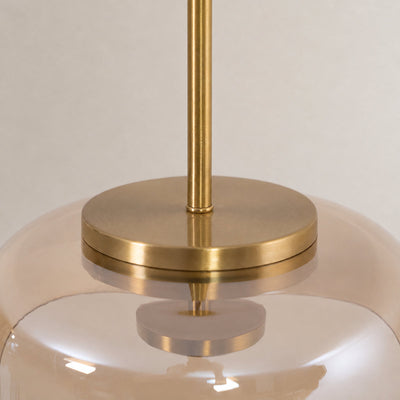Tricolordeer Nordic Modern Round Brass Glass Pendant Light