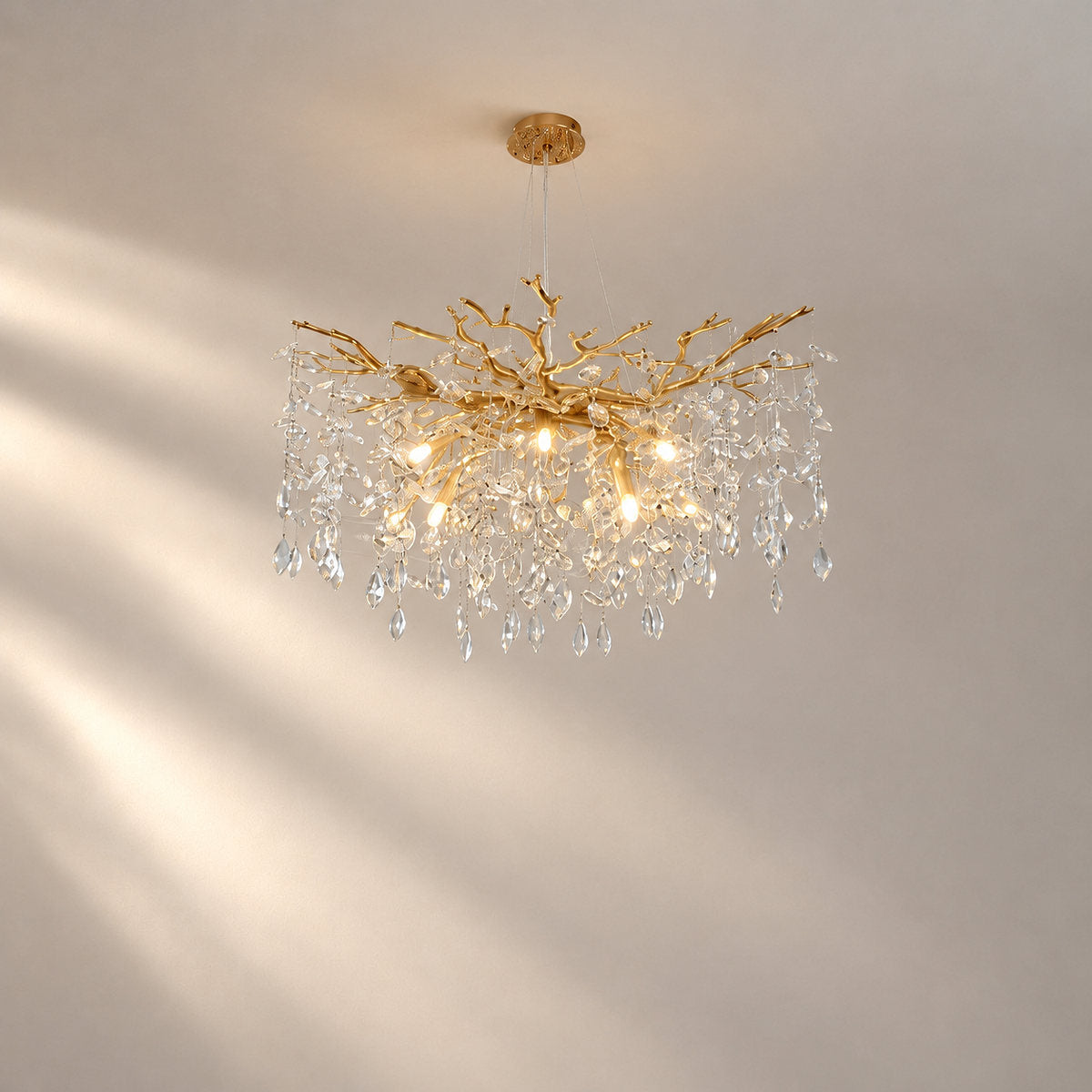 Tricolordeer Gold Branch Round Chandelier