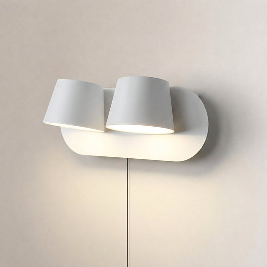 Angle Adjustable Plug-in Wall Lamp, 4.7~15-Inch x H 4.7~3.9-Inch, Black, Warm Light & US Plug for Bedroom & Living Room
