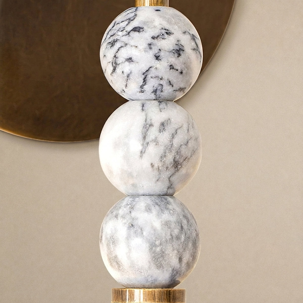 Toam Wall Lamp, 5.9-Inch, Antique Brass & Green Marble for Living Room