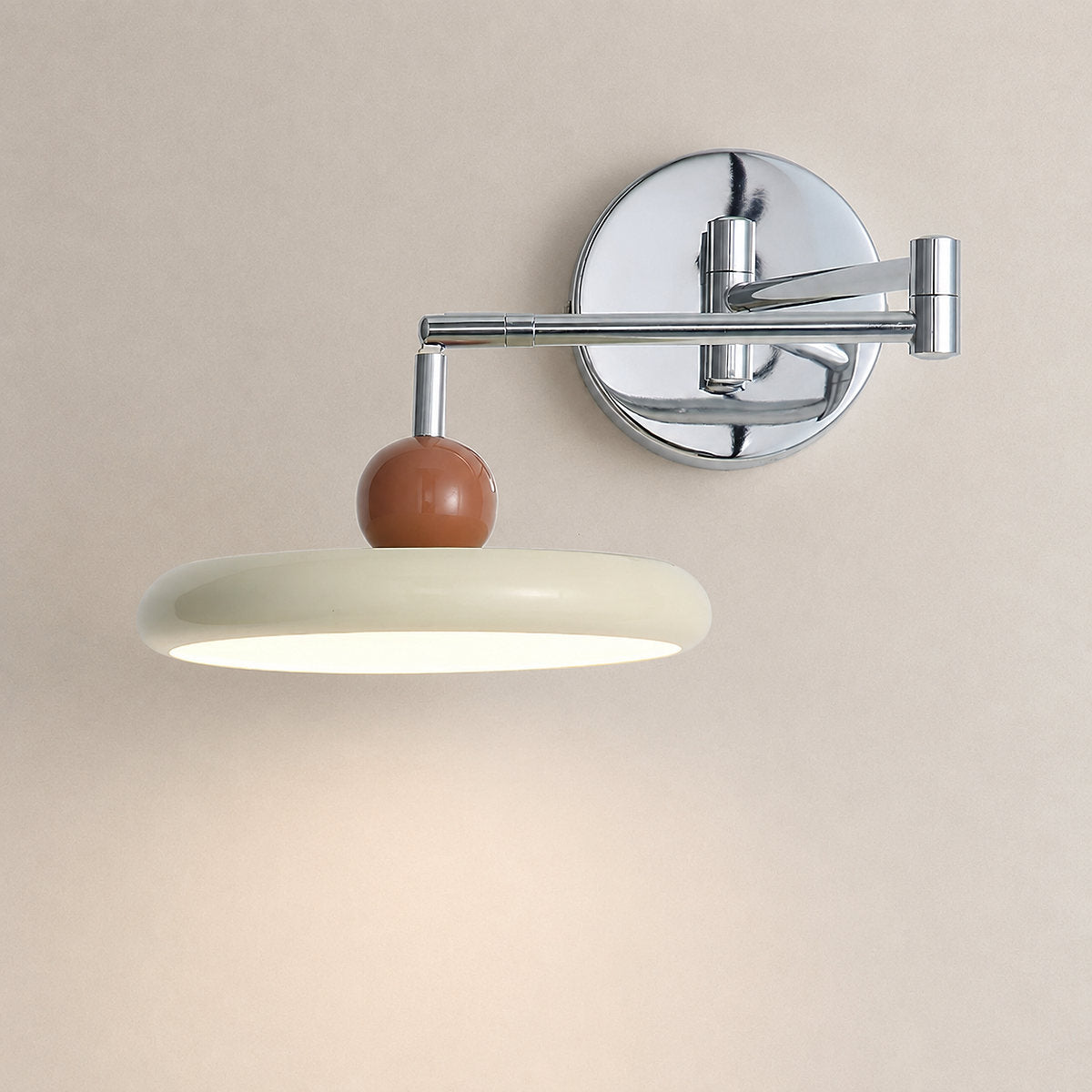 Lola Swing Arm Wall Lamp, 7.9-Inch x H 4.7-Inch, Green, Warm Light for Bedroom & Living Room