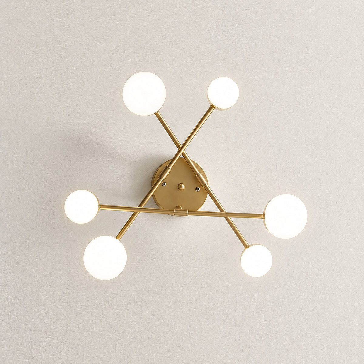 Tricolordeer Radial Sputnik Ceiling Light, 6 Arms