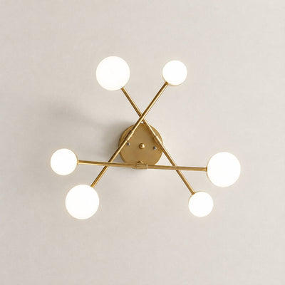 Tricolordeer Radial Sputnik Ceiling Light, 6 Arms