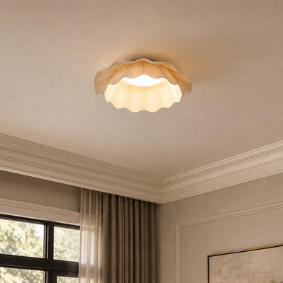Tricolordeer Pleated Brass Flush Mount Ceiling Lamp