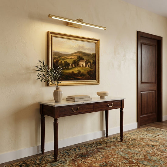 Walnut Color Linear LED Wall Lamp, 15.7~27.5-Inch x H 3.3-Inch, Walnut, Warm Light for Living Room & Dining Room