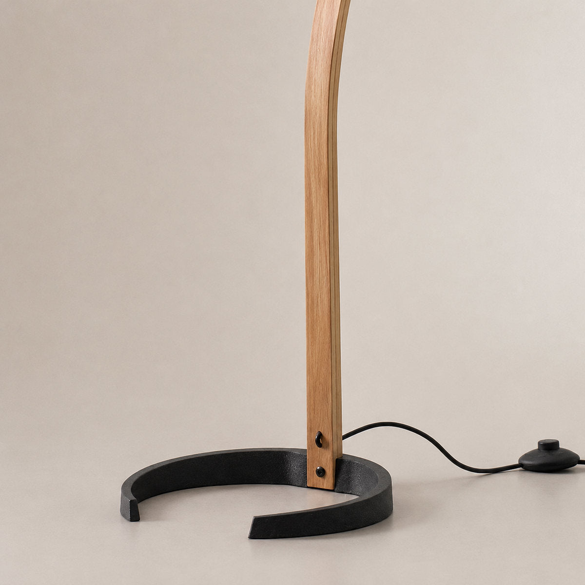 Tricolordeer Beech Wood and Linen Floor Lamp