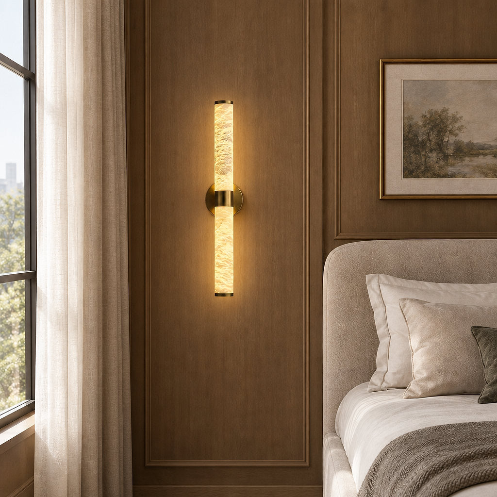 Tricolordeer Modern Linear Alabaster Wall Sconce