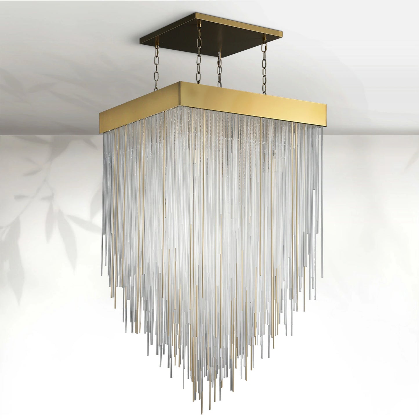 Casa Modern Glass Square Chandelier 20", 30"