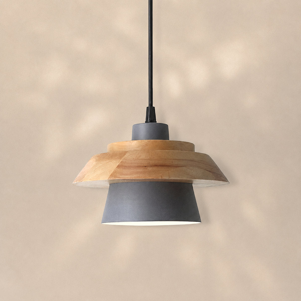 Minimalist Nordic Wood Metal Pendant Light for Dining Room & Living Room