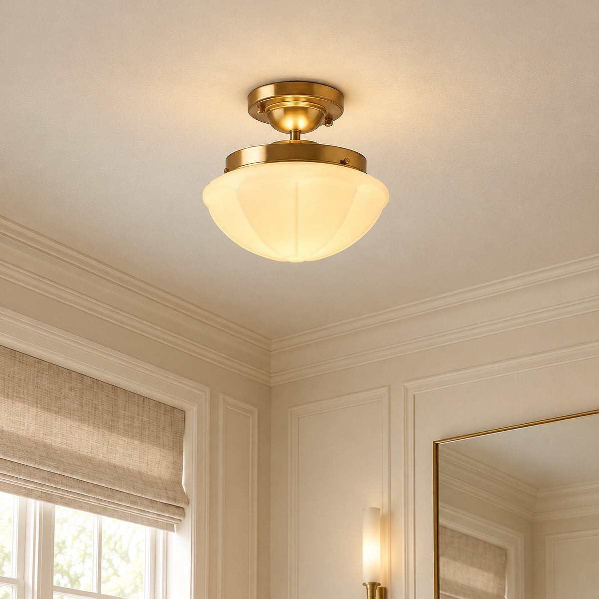 Tricolordeer Art Deco Glass Ceiling Lamp