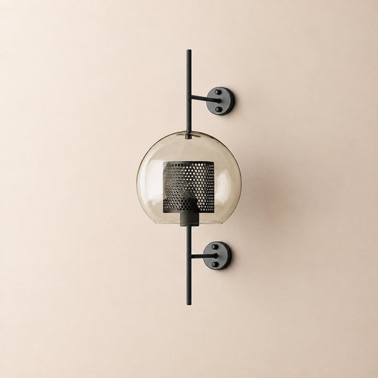 Chiswick Glass Wall Lamp, 5.1~9.8-Inch x H 21.6~30.7-Inch, Copper plating for Living Room & Dining Room