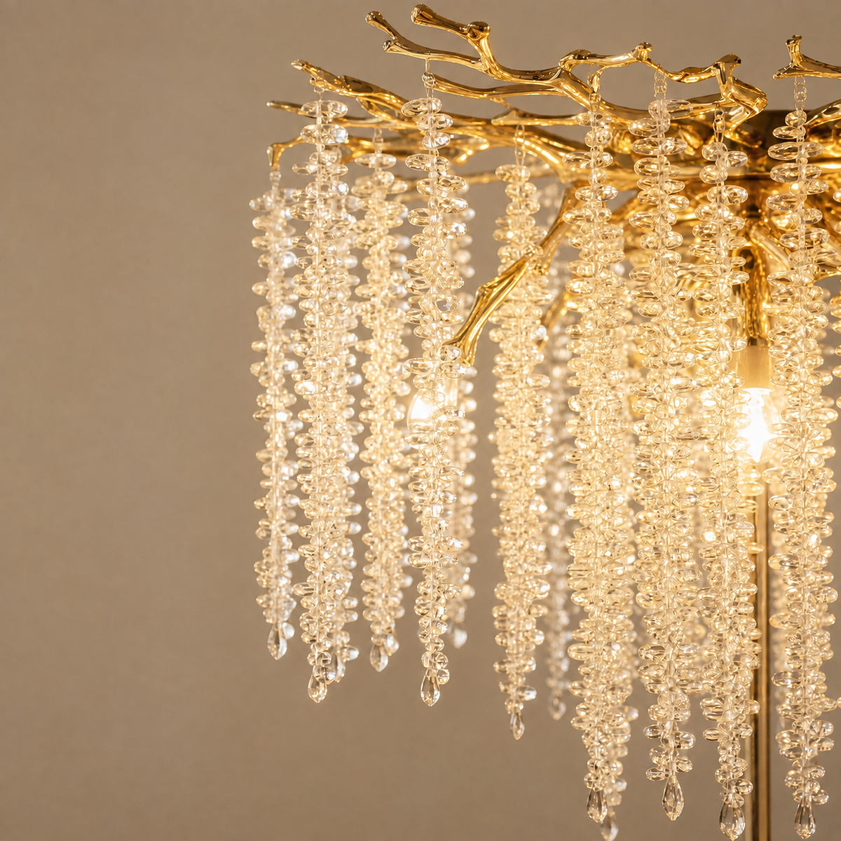 Tricolordeer Gold K9 Crystal Floor Standing Chandelier