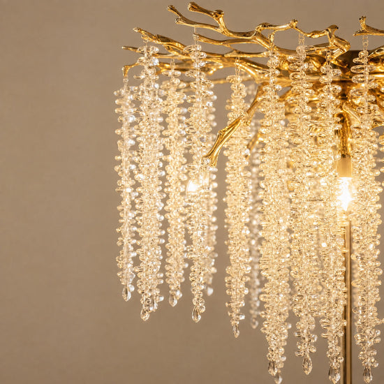 Tricolordeer Gold K9 Crystal Floor Standing Chandelier