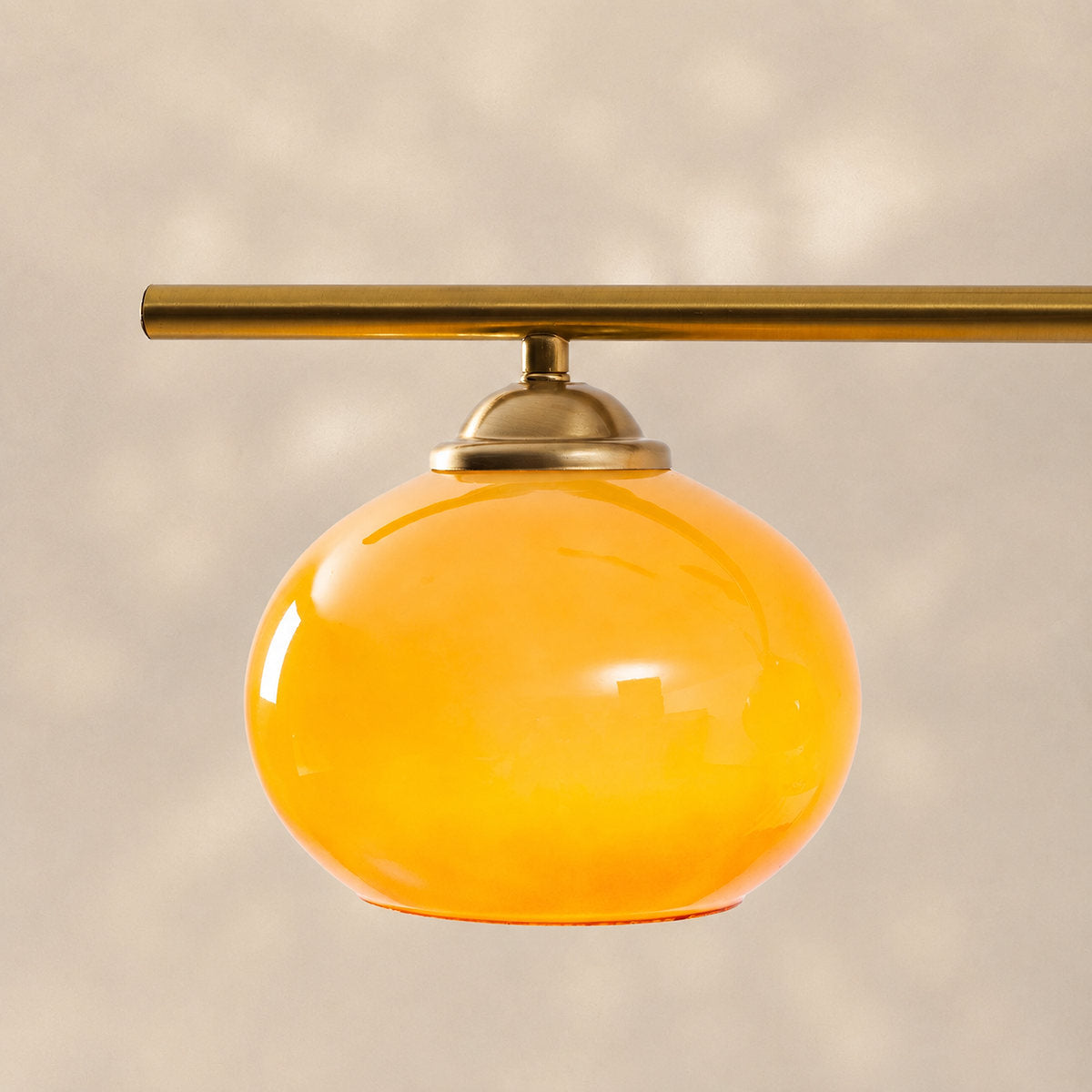 Modern Linear Multi-Head Glass Pendant Light for Dining Room & Living Room