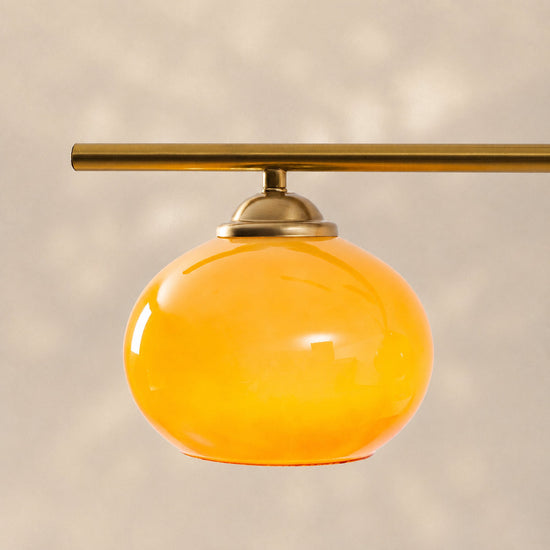 Modern Linear Multi-Head Glass Pendant Light for Dining Room & Living Room