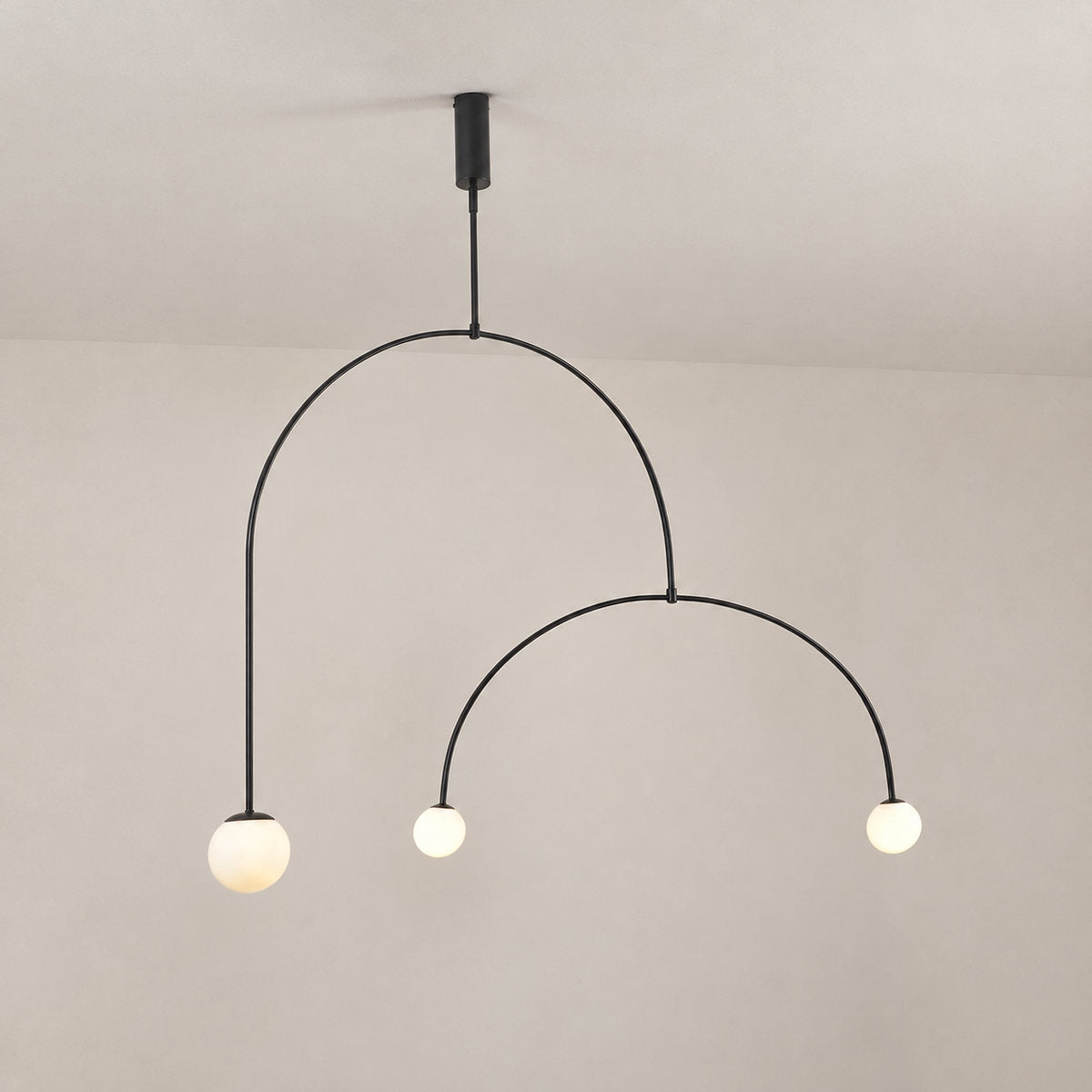 Tricolordeer Curved Metal Arc Sphere Chandelier