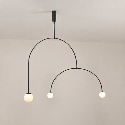 Tricolordeer Curved Metal Arc Sphere Chandelier