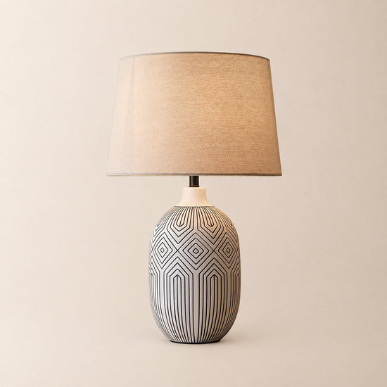Tricolordeer Geometric Ceramic Accent Table Lamp