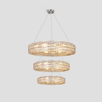 Aster Halo Crystal Multi-Tier Ring Chandelier