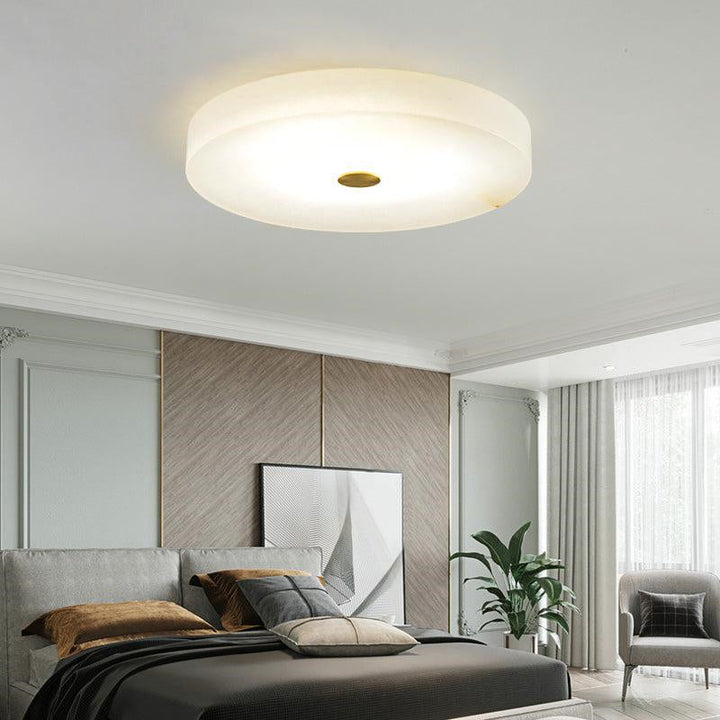 Kevin Apollo Modern Round Alabaster Flush Mounted chandelier Flush Mount Luster Gaze