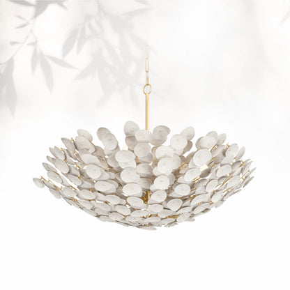 Aimi 12 Vintage Gold Leaf Chandelier Ceiling Light