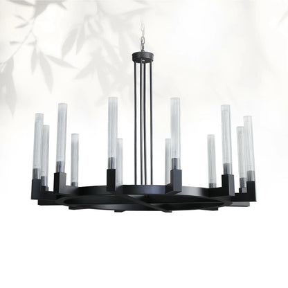 Cannel Glass Round Chandelier