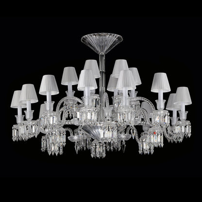 24 Lights Crystal Chandelier with Lampshades