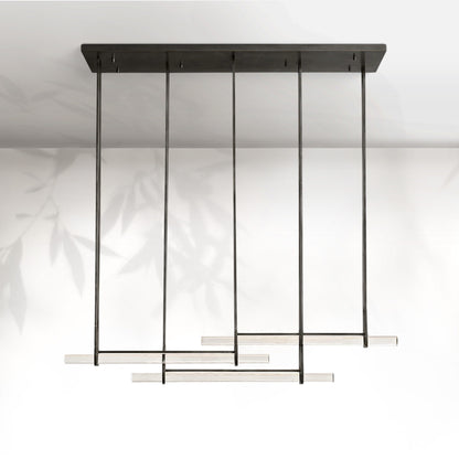 Aedubon Crystal Triple Bar Linear Chandelier
