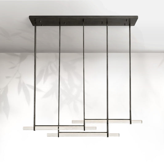 Aedubon Crystal Triple Bar Linear Chandelier