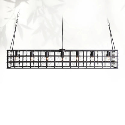 La Cage Rectangular Chandelier 7 Light