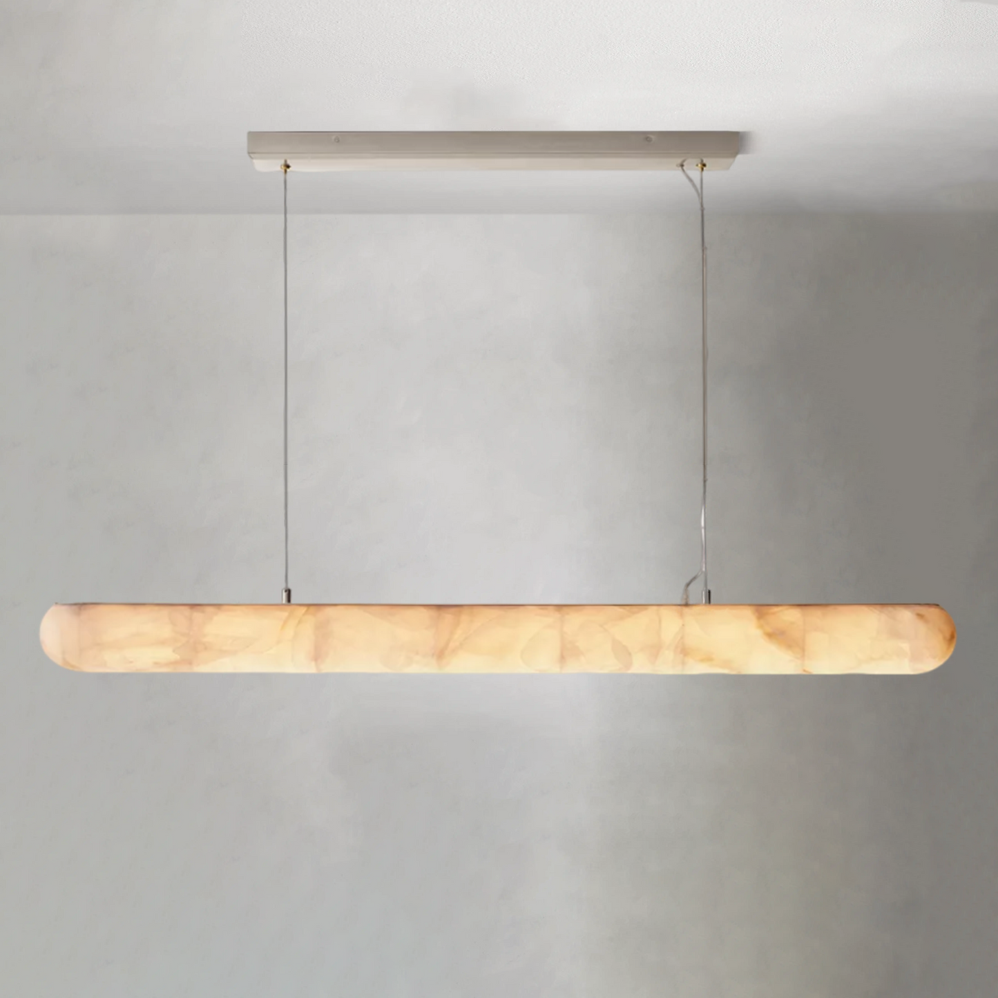 Riora Lisse Alabaster Linear Chandelier 60" 80"