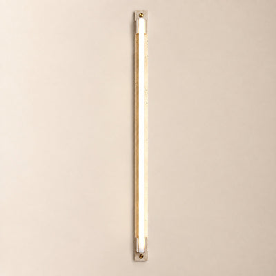 Caelum Light Bar Wall Lamp, 1.9-Inch x H 23.6-Inch, Wood & Yellow Travertine, Warm Light for Living Room & Dining Room