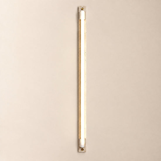 Caelum Light Bar Wall Lamp, 1.9-Inch x H 23.6-Inch, Wood & Yellow Travertine, Warm Light for Living Room & Dining Room