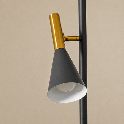 Marble and Iron Floor Lamp with Rotating Shade