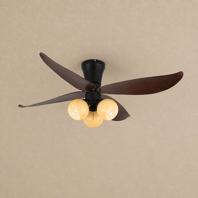 Arbora Bloom Ceiling Fan Light, 36-Inch x H 11.8-Inch, Walnut Wood & White for Living Room