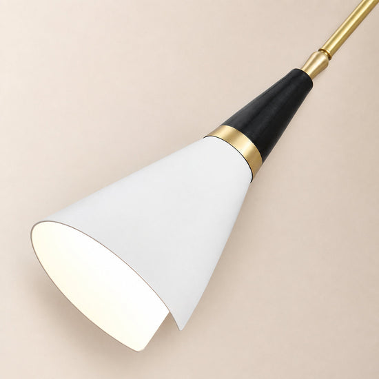 Magari Wall Lamp, L 29.1-Inch x H 26-Inch, White & Black & Brass for Living Room