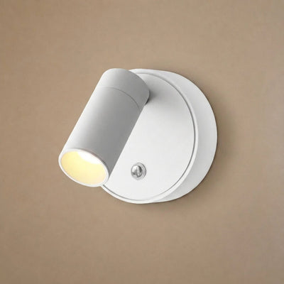 Luma Pivot Rechargeable Wall Lamp, 3.1-Inch x H 3.1-Inch, Black, Three-Color Light & USB Charging for Bedroom & Living Room