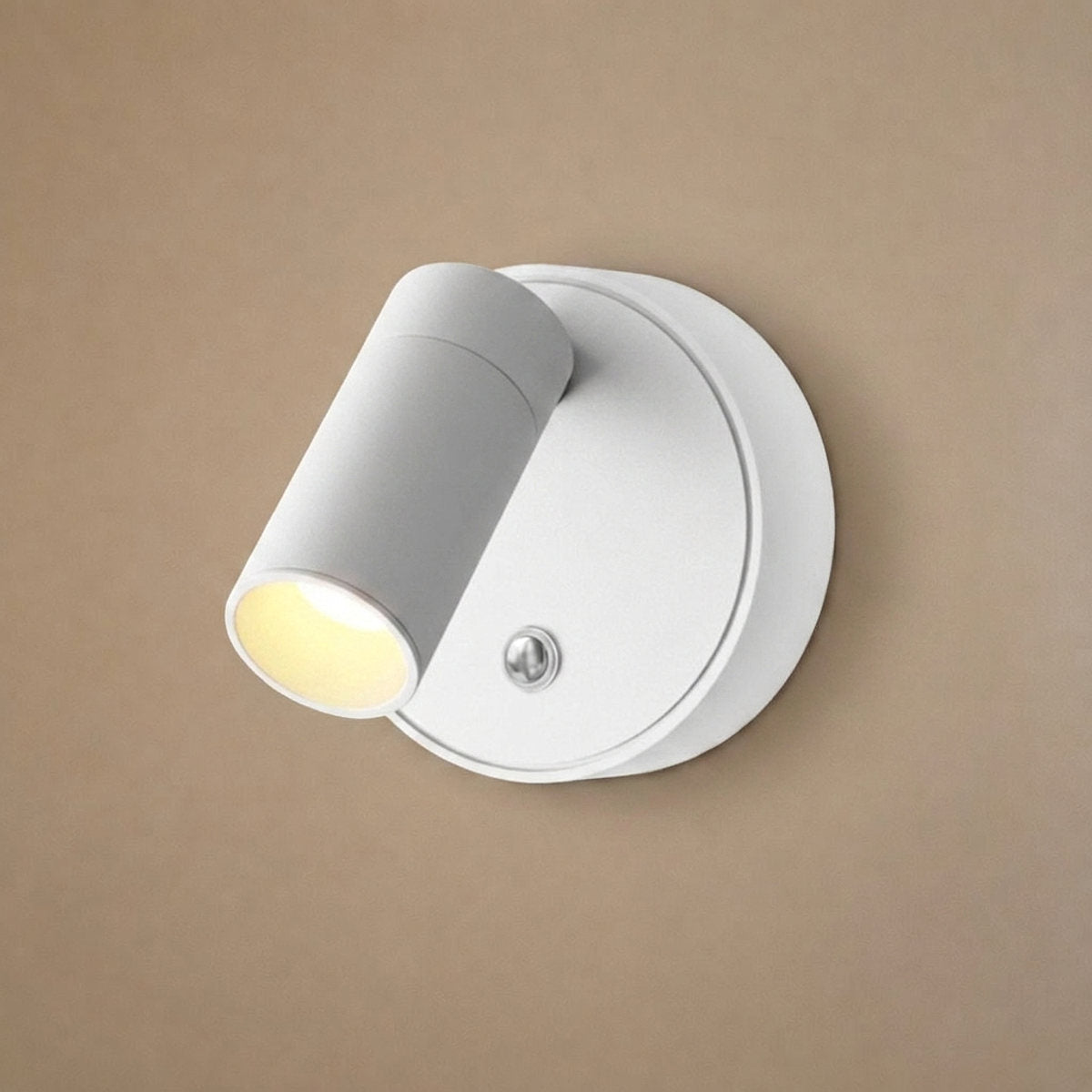 Luma Pivot Rechargeable Wall Lamp, 3.1-Inch x H 3.1-Inch, Black, Three-Color Light & USB Charging for Bedroom & Living Room