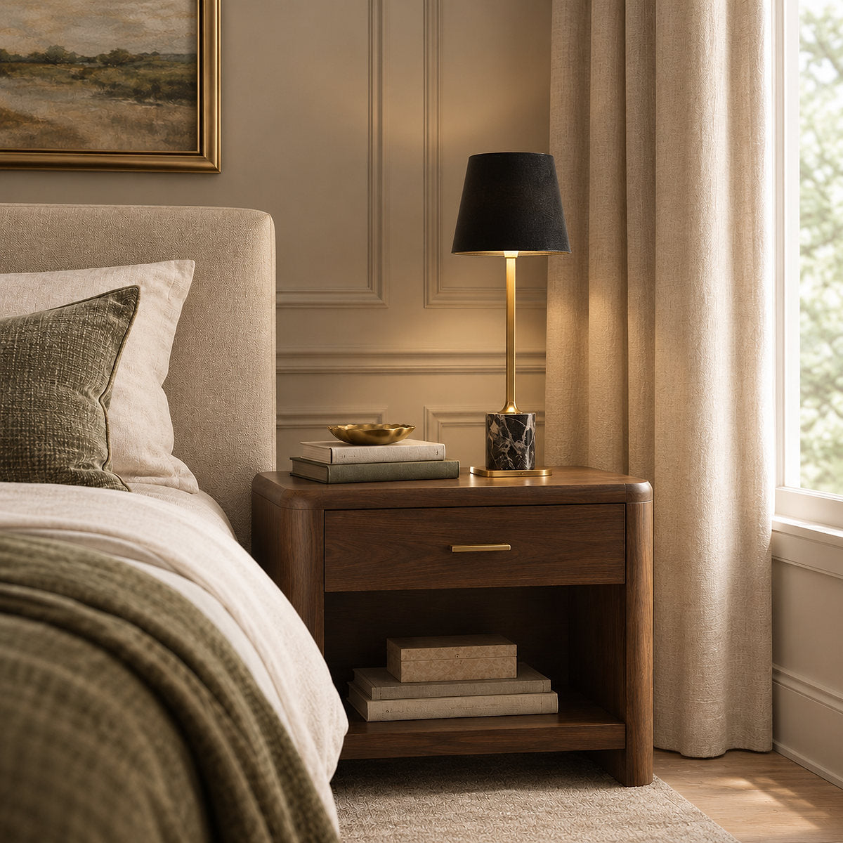 Cordless Marble-Base Rechargeable Table Lamp