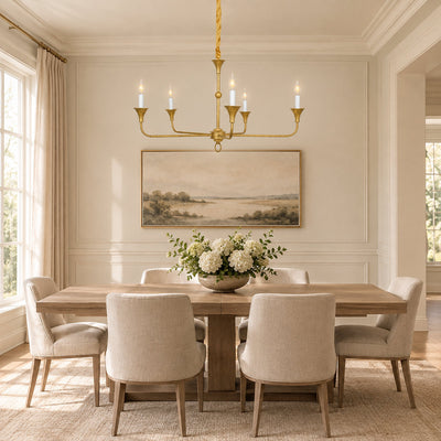 Tricolordeer Round Brass Minimalist Chandelier