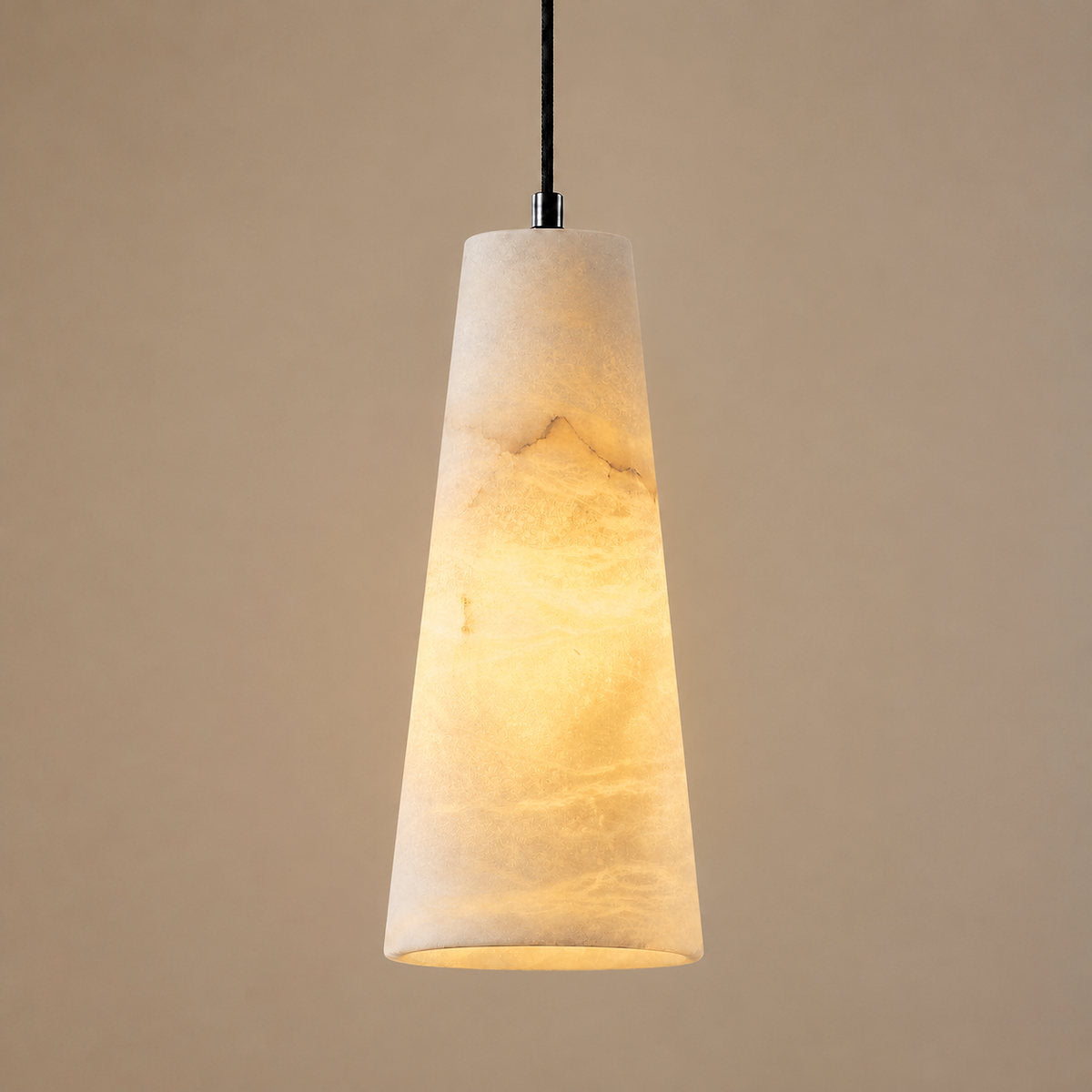 Tricolordeer Single Conical Marble Pendant – Matte Black