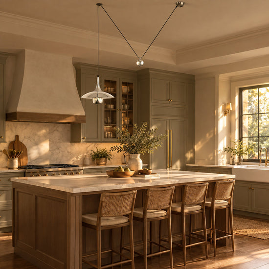 Adjustable Metal Counterweight Pendant Light for Dining Room & Living Room