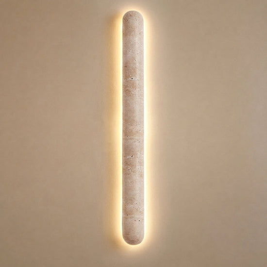 Liora Travertine Wall Lamp, 3.1-Inch x H 13.8~35.4-Inch, Yellow Travertine, Warm Light for Living Room & Dining Room