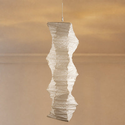 Pleated 33N Tall Column Pendant Light