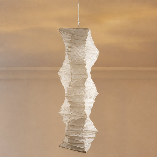 Pleated 33N Tall Column Pendant Light